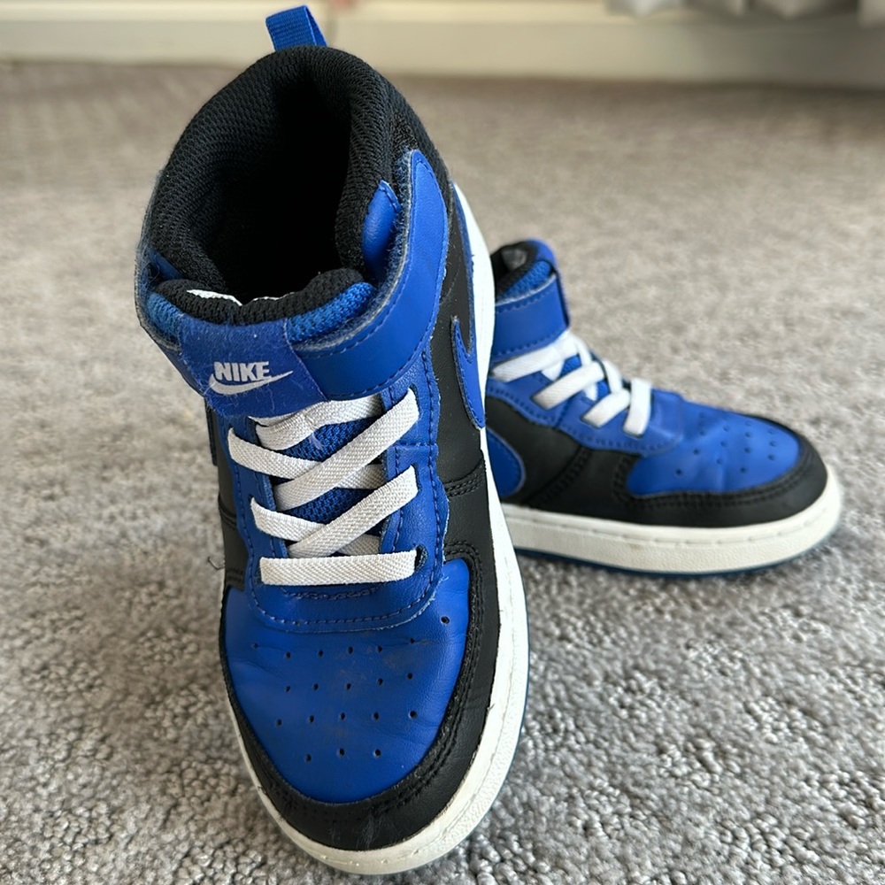 Nike Court Borough Mid - Black Game Royal. Toddler size 10